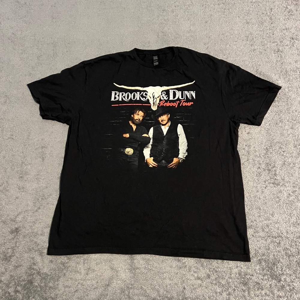 Brooks & Dunn Reboot Tour T-Shirt Mens XL Black Country Music Graphic Tee